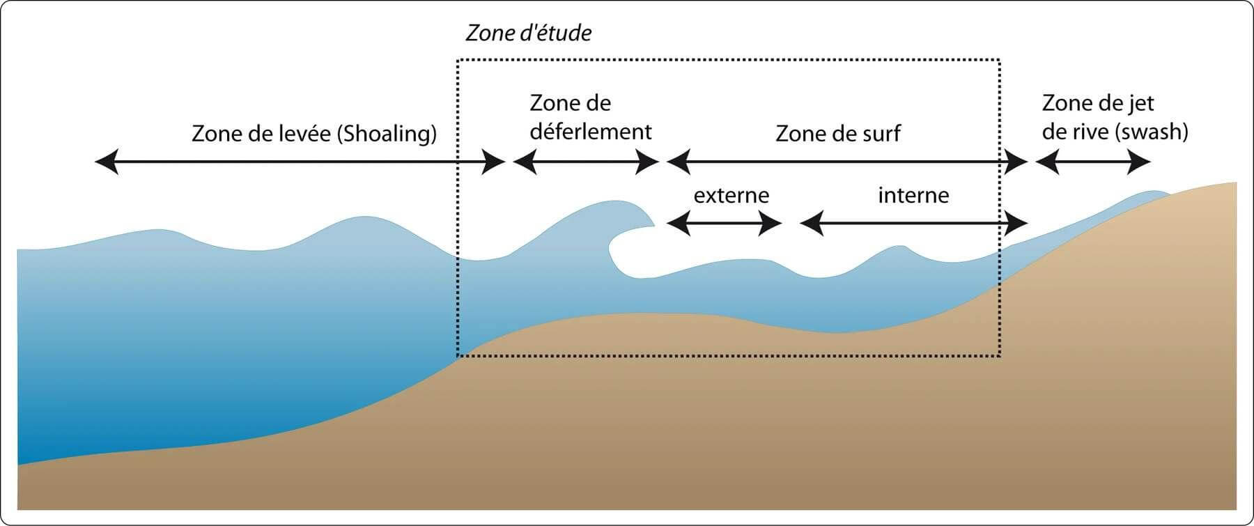 Les différentes zones hydrodynamiques (Cartier, 2011)