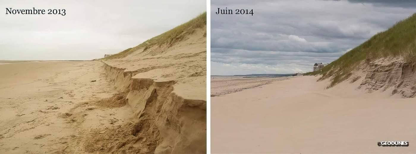 Evolution de la dune bordière et sa rapide résilience - Merlimont 2013- 2014