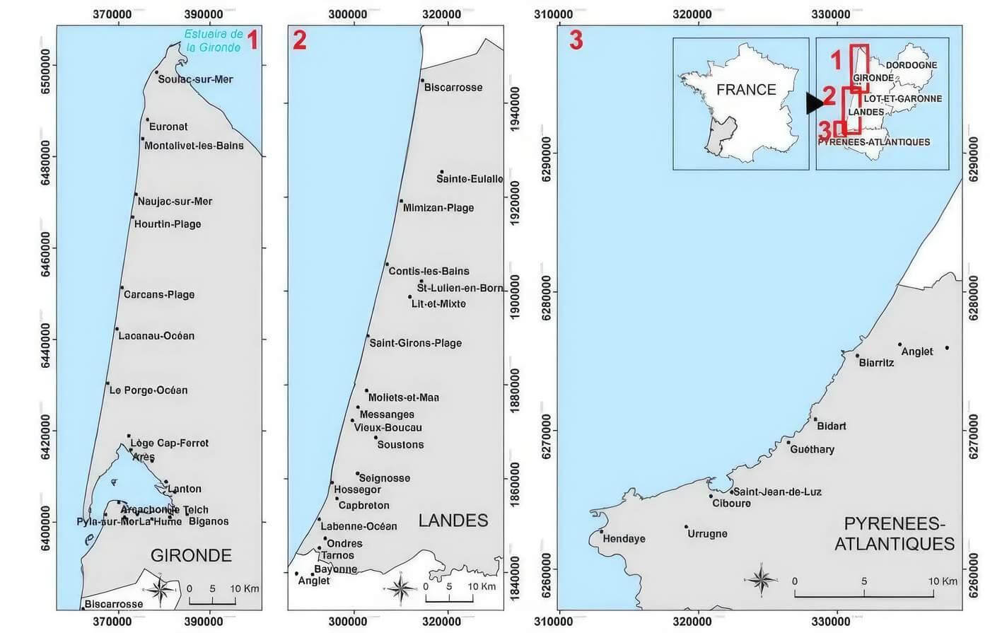 Géographie de la côte aquitaine