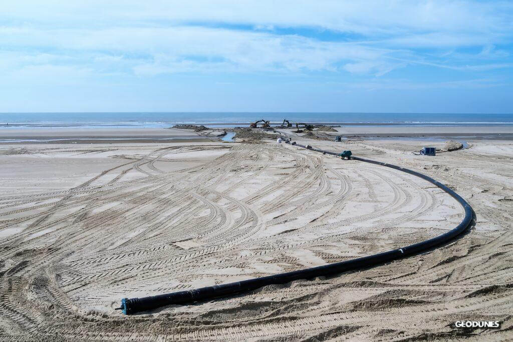 Pose des Drains sous la plage de Merlimont - 2014