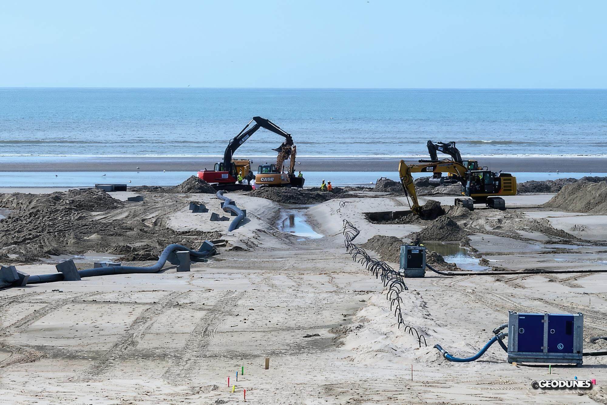 Pose des Drains sous la plage de Merlimont - 2014