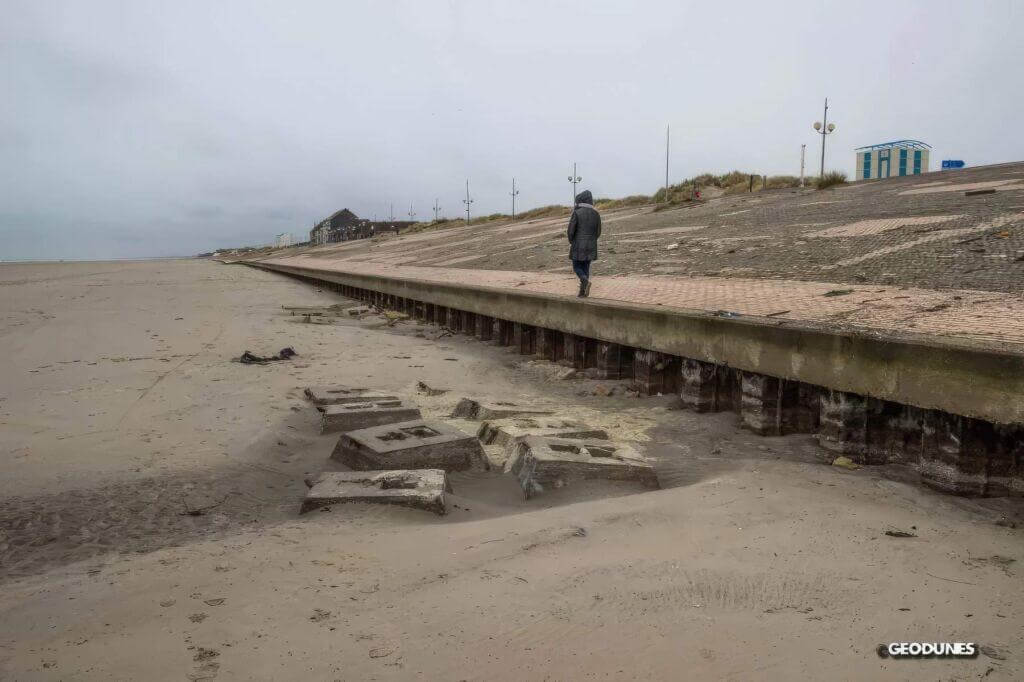 Abaissement significatif de l'estran à Malo terminus, Tempête Egon