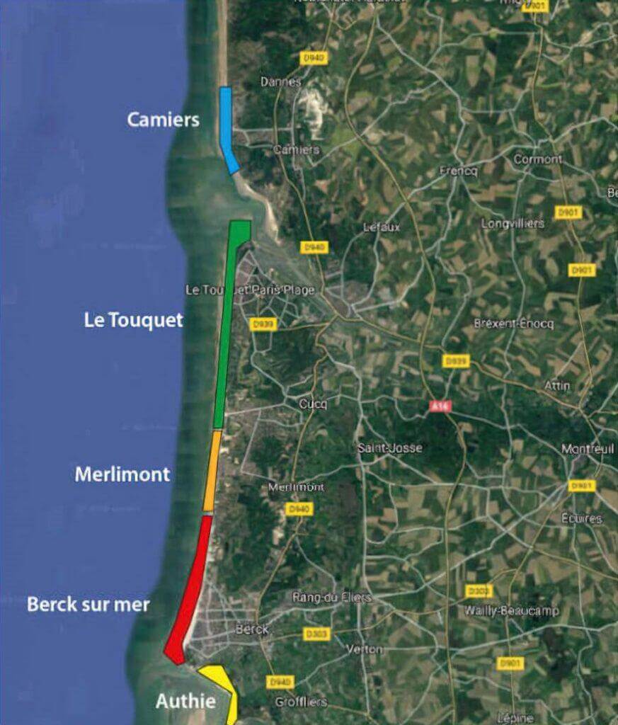 Figure 1 : localisation des zones d'étude - cote d'opale