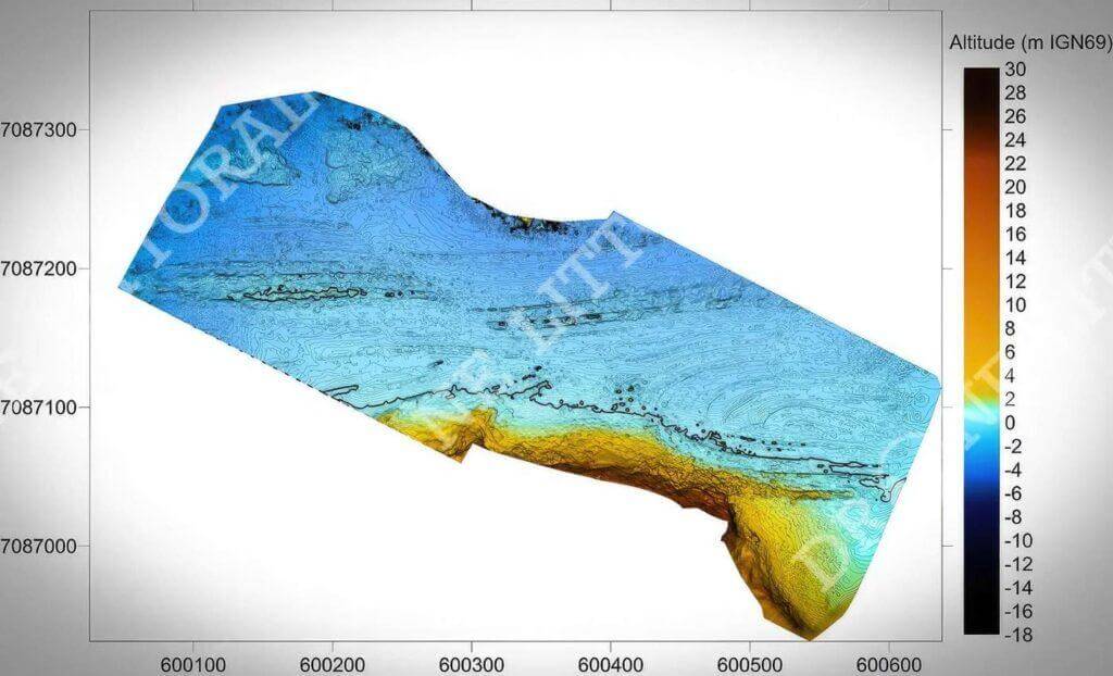 Carte Topographique générée à partir du levé photogrammétrique