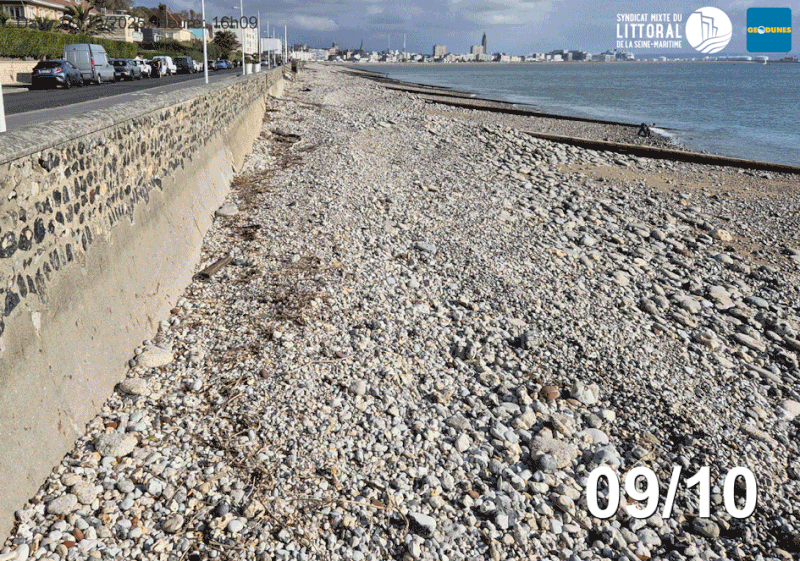 Coastsnap 76 : Dynamique haute fréquence du cordon de galet de Ste Adresse 1 coastsnap ste adresse