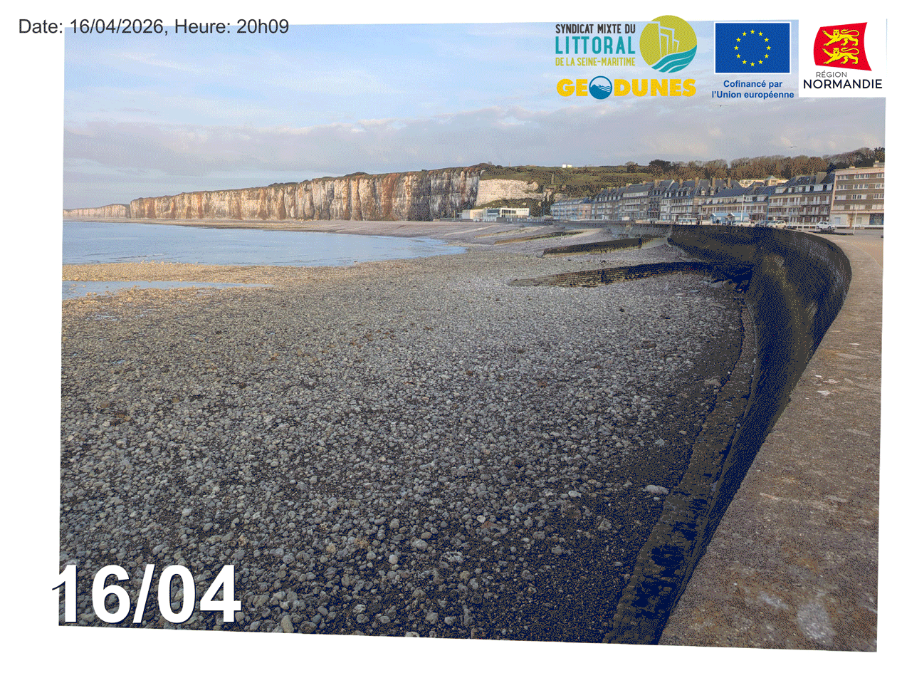COASTSNAP 76 : Suivi du rechargement de galets sur la plage de Saint-Valéry-en-caux 9 GIF STV evolutionrechargement 20260416 20260825 05s logos V3